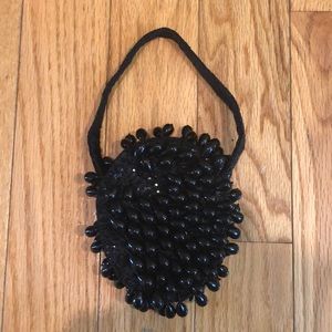 La Regale Black Oval Beaded Evening Wrislet